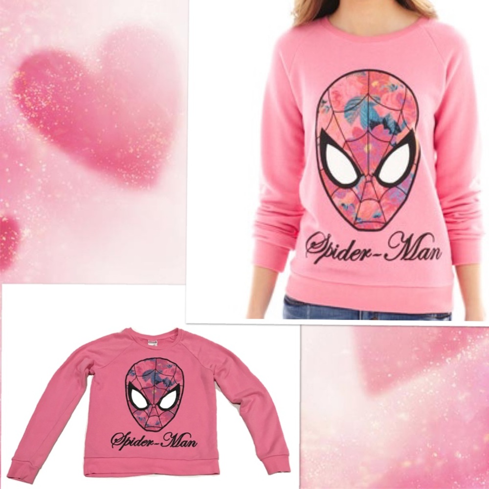 Marvel Pink Long Sleeve Spider-Man Sweatshirt